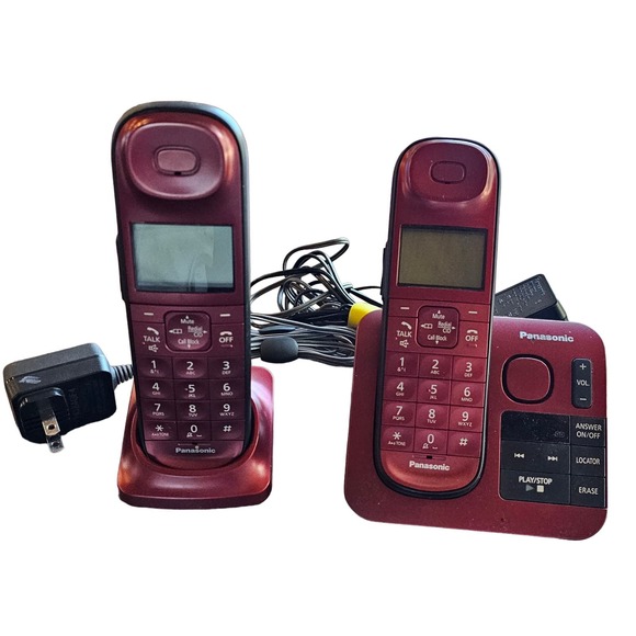 Panasonic KX-TGL430 / KX-TGL432R Stand Answering Machine w/ 1 phone Red - Picture 1 of 4